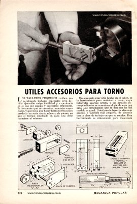 Útiles Accesorios Para Torno - Octubre 1958