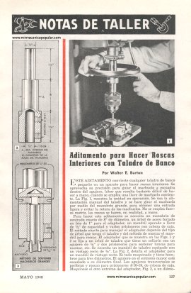 Aditamento para Hacer Roscas Interiores con Taladro de Banco - Mayo 1948