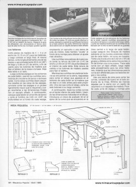 Construya una pequeña mesa - Abril 1985