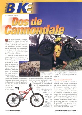 Mountain Bike - Dos de Cannondale - Septiembre 2002