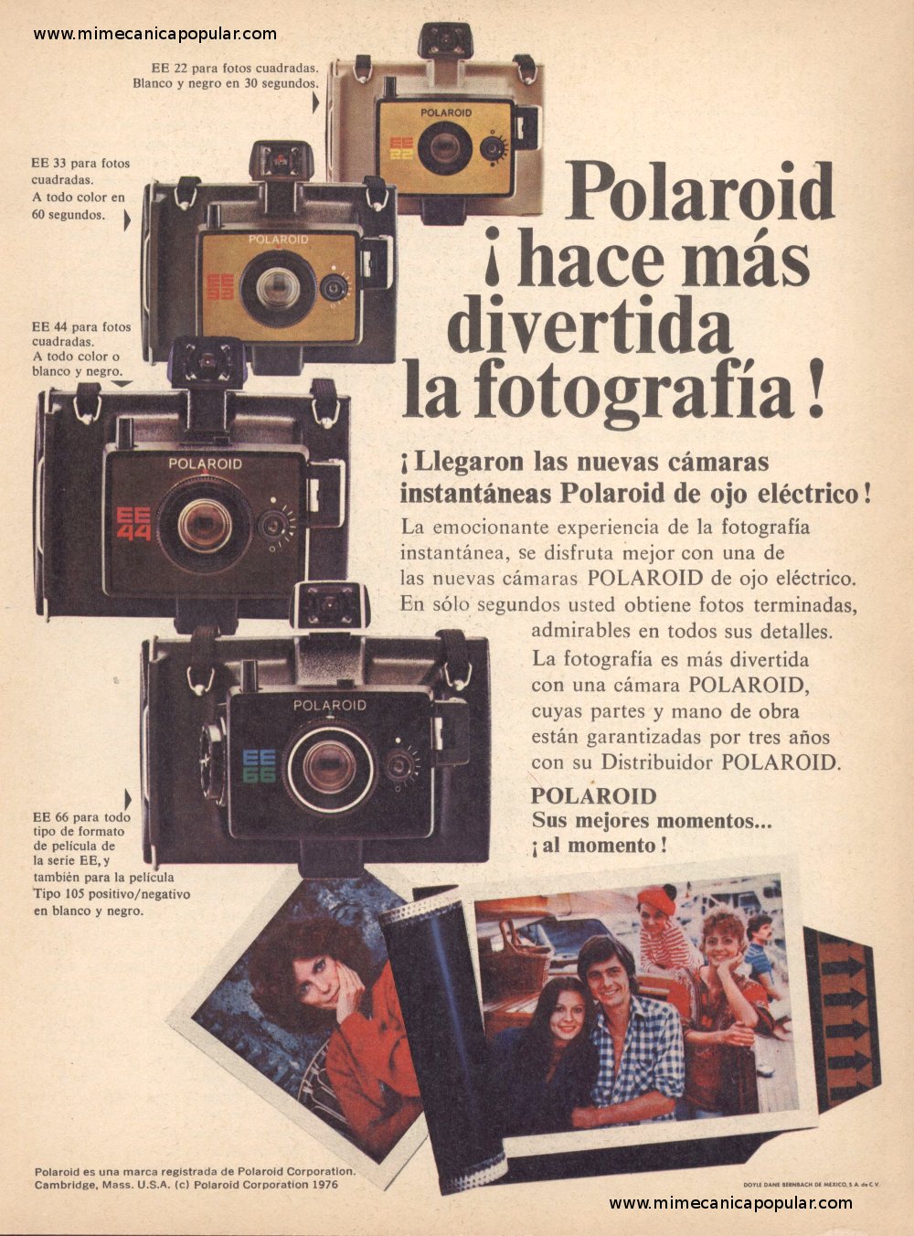 Publicidad - Cámaras Polaroid - Octubre 1976
