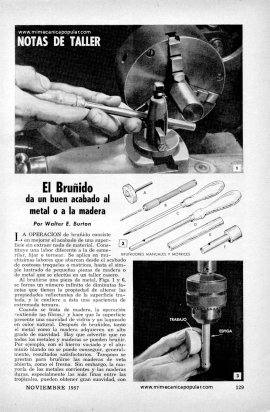 El Bruñido da un buen acabado al metal o a la madera - Noviembre 1957