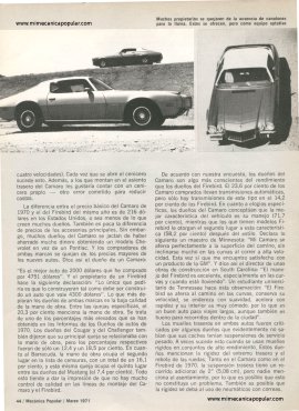 Lo que piensan los dueños del Camaro y el Firebird -Marzo 1971