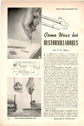 Cómo Usar los DESTORNILLADORES - Mayo 1953