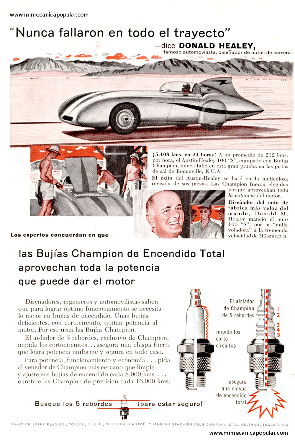 Publicidad - Bujías Champion - Febrero 1955