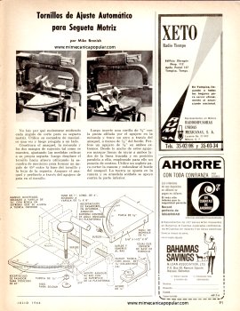 Tornillos de Ajuste Automático para Segueta Motriz - Julio 1966