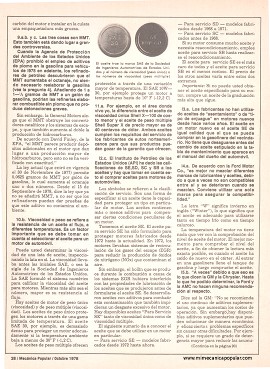Conozca mejor el aceite y la gasolina - Octubre 1978