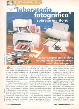 Un laboratorio fotográfico sobre su escritorio - Enero 1997