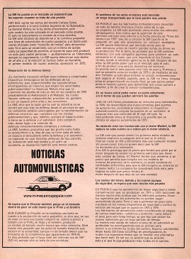 Noticias Automovilísticas - Septiembre 1973