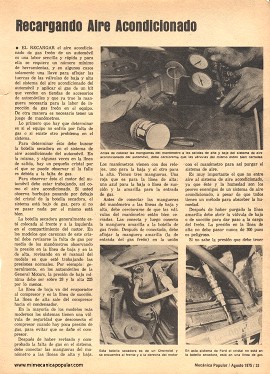 Recargando el Aire Acondicionado del Automóvil - Agosto 1975