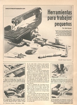 Herramientas para trabajos pequeños - Mini torno para madera - Noviembre 1980