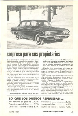 El Buick Special Visto por Sus Dueños - Mayo 1961