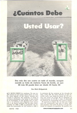 ¿Cuántos Motores Debe Usted Usar en su Bote? - Mayo 1961
