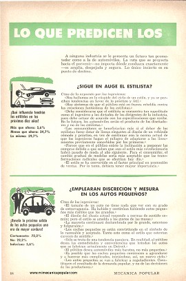 Lo que predicen los ingenieros de autos - Octubre 1959