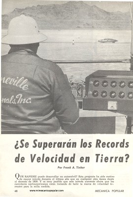 ¿Se Superarán los Records de Velocidad en Tierra? - Septiembre 1961