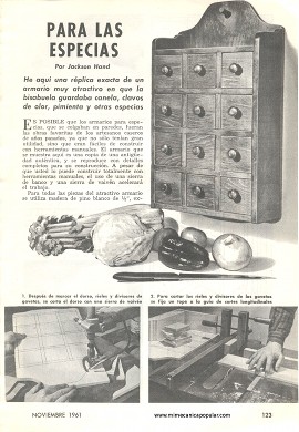 Armario para las especias - Noviembre 1961