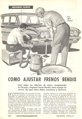 Cómo ajustar frenos bendix - Octubre 1961