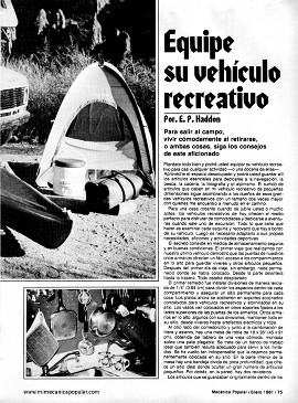 Equipe su vehículo recreativo - Enero 1981