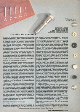 Guía para elegir el tornillo para cada trabajo - Noviembre 1987