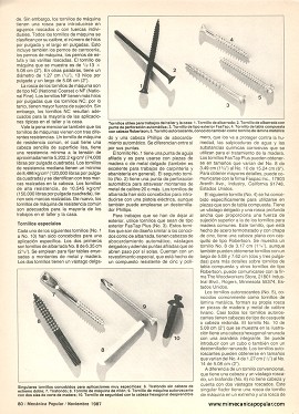 Guía para elegir el tornillo para cada trabajo - Noviembre 1987