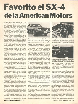 Informe de los dueños: American Motors AMC SX-4 - Noviembre 1981