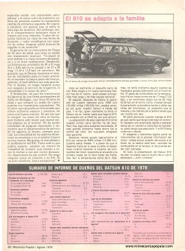 Informe de los dueños: Datsun 810 - Agosto 1978