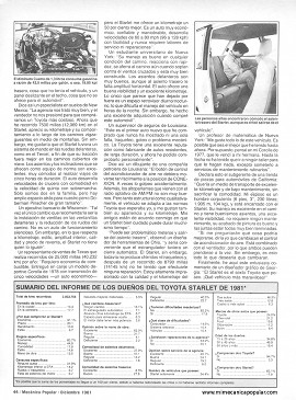 Informe de los dueños: Toyota Starlet - Diciembre 1981