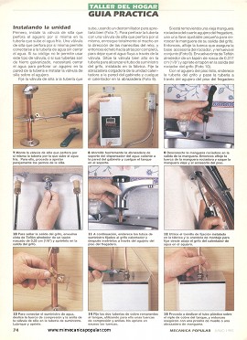 Instalando un grifo de agua caliente - Junio 1995