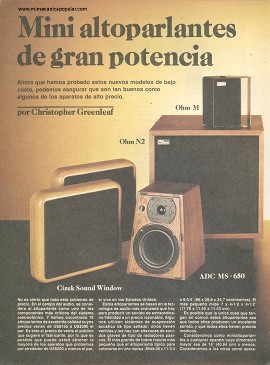 Audio: Mini altoparlantes de gran potencia - Septiembre 1981