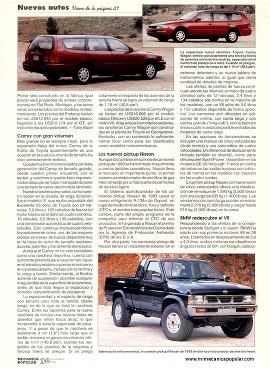 Nuevos autos - Noviembre 1992