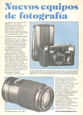 Nuevos equipos de fotografía -Abril 1988