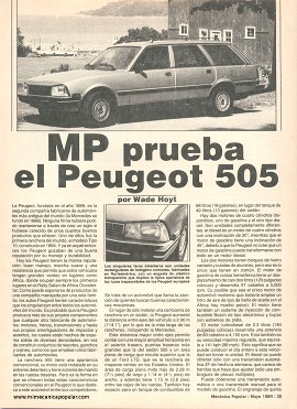 MP prueba el Peugeot 505 - Mayo 1984