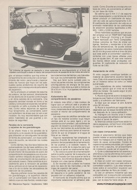 Cómo aislar de ruidos su auto - Septiembre 1984