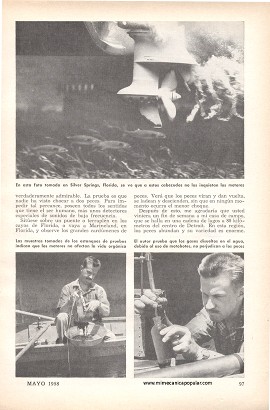 ¿Asustan los Motores A los Peces? - Mayo 1958