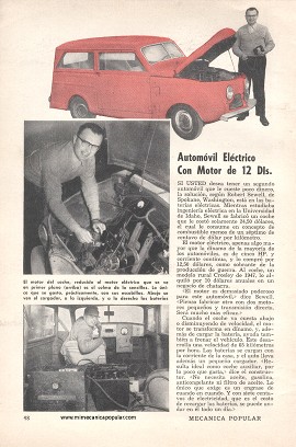 Automóvil Eléctrico Con Motor de 12 Dls. - Enero 1958