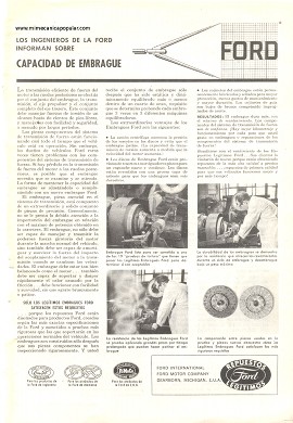 Los ingenieros Ford informan: Capacidad de Embrague - Noviembre 1961