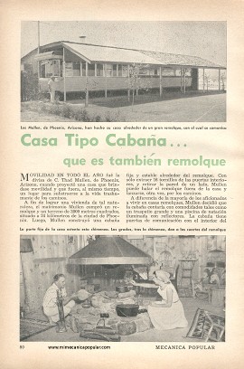 Casa Tipo Cabaña . . . que es también remolque - Marzo 1958