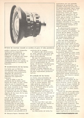 Montaje, recubrimiento y cuidado de los lentes - Noviembre 1984