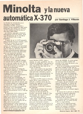 Minolta automática X-370 -Abril 1984