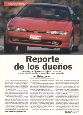 Informe de los dueños de los cupés Diamond-Star - Chrysler-Mitsubishi - Febrero 1993