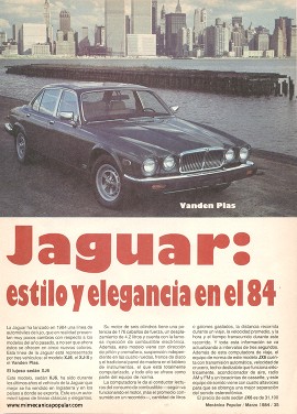 Jaguar -estilo y elegancia en el 1984 - Marzo 1984