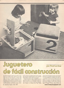 Juguetero de fácil construcción - Abril 1981