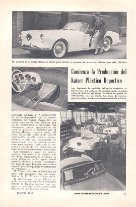 Kaiser Darrin 161 carrocería de plástico - Mayo 1954