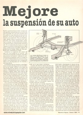 Mejore la suspensión de su auto - Febrero 1984