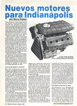 Motores para Indianápolis - Agosto 1985