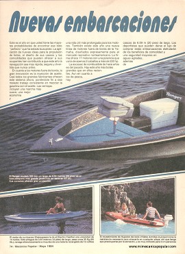 Nuevas embarcaciones - Mayo 1984
