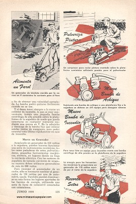 Aproveche en Otras tareas el Motor de su Segadora - Junio 1956