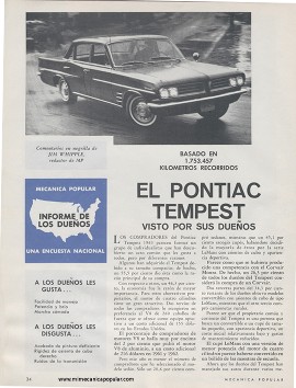 El Pontiac Tempest Visto por sus Dueños - Julio 1963