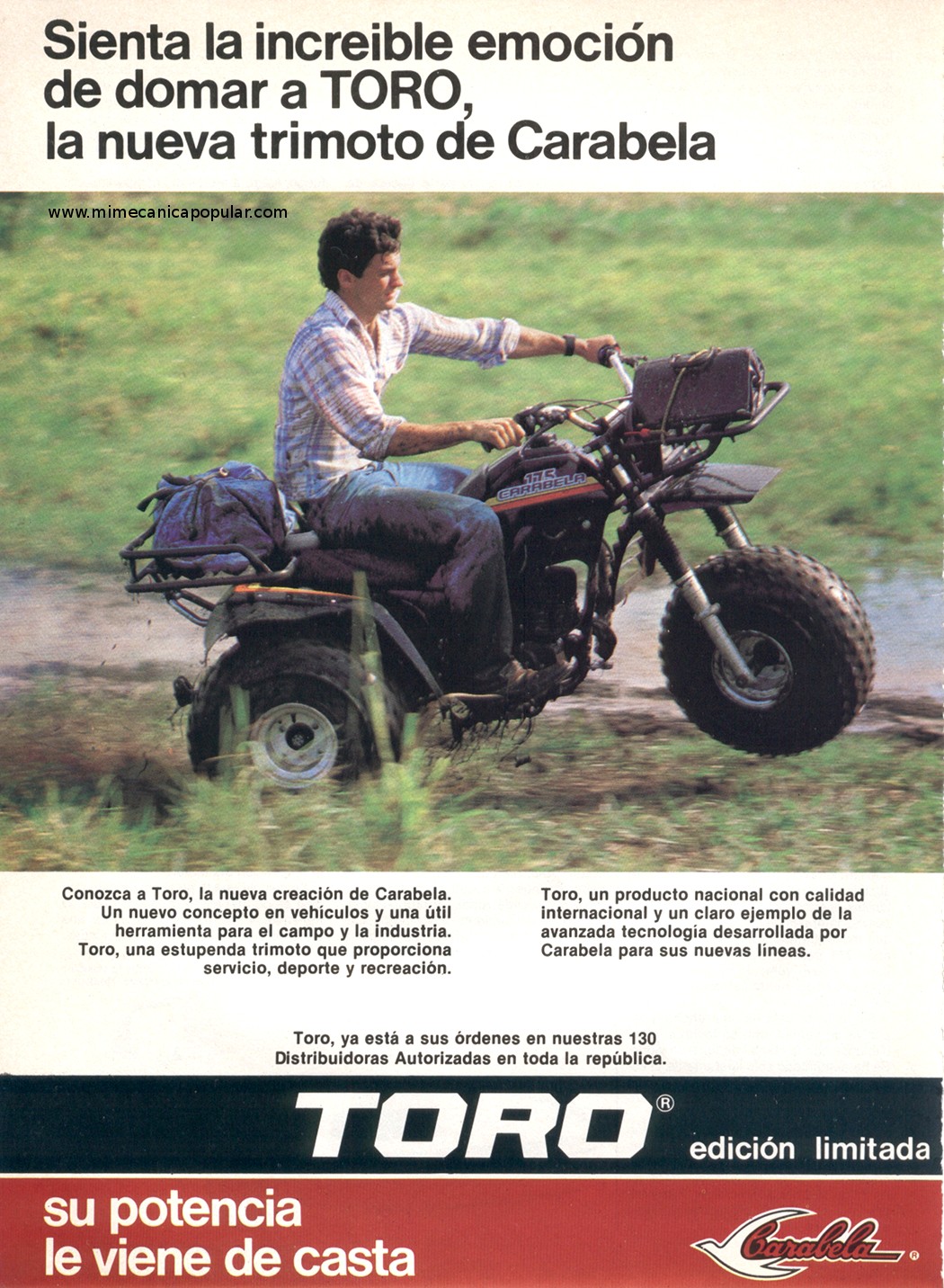 Publicidad - Trimoto Toro-Carabela - Agosto 1985