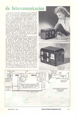 Cómo Convertir el Radio en un Sistema de Intercomunicación -Marzo 1951